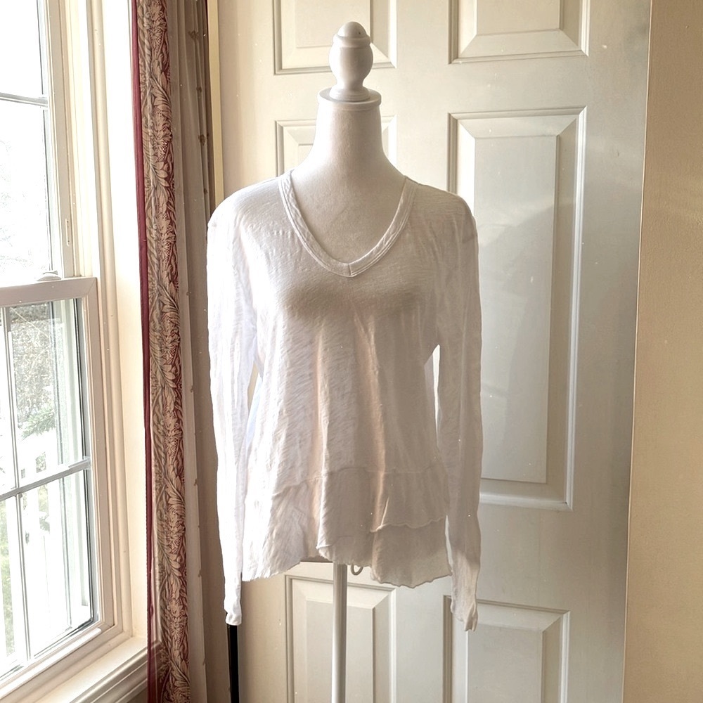 Wilt Boxy Long Sleeve Crewneck Tee White Size M NWOT